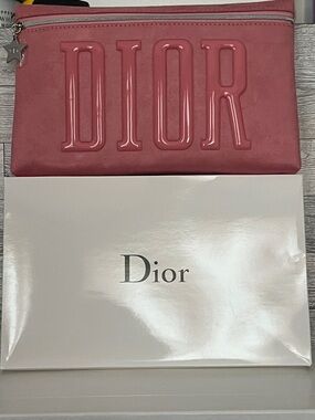 GWP - Dior Parfum Pink Embossed Logo Cosmetic Pouch